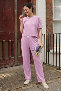 Zivame 2 Mile Fashion Knit Cotton Loungewear Set - Mauve Mist — thumbnail 1
